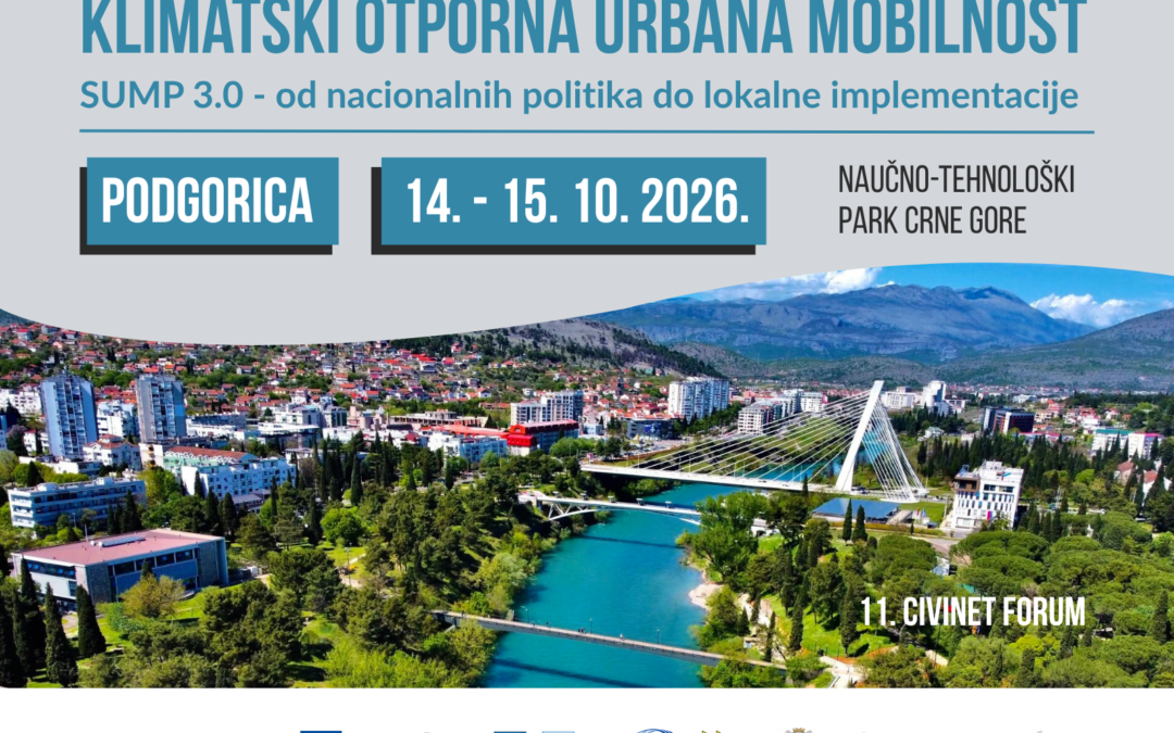 Klimatski otporna urbana mobilnost u fokusu 11. CIVINET foruma u Podgorici